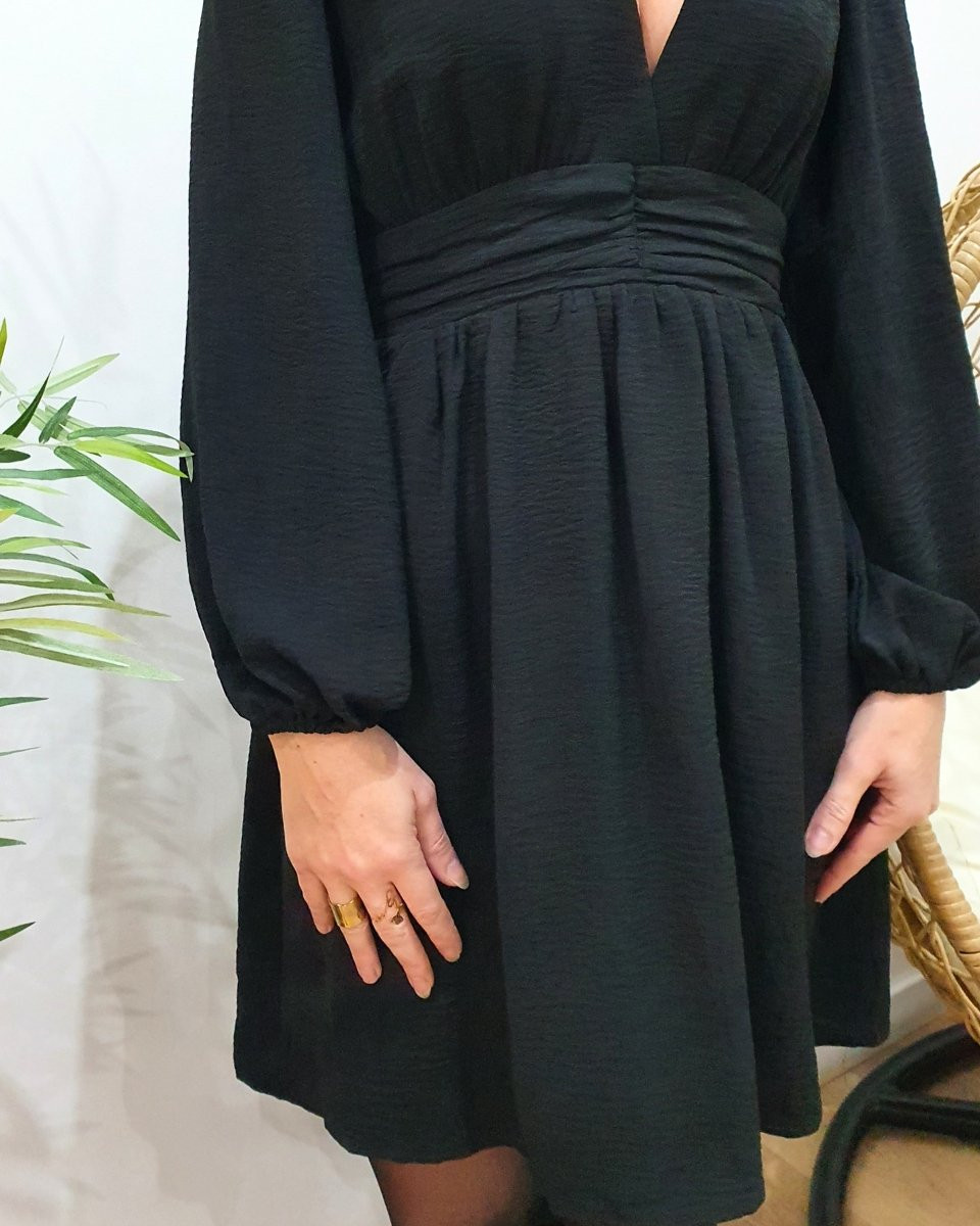Robe femme noire unie Indira