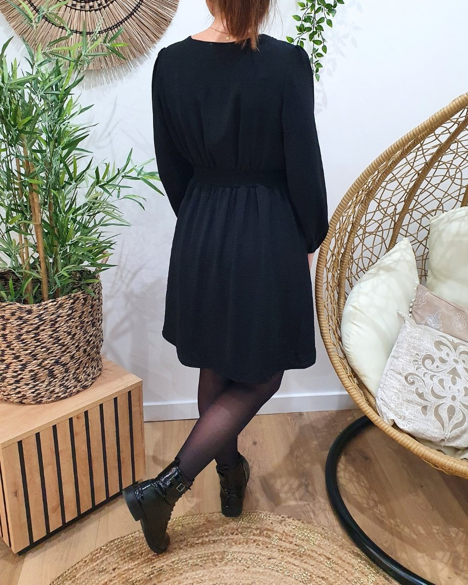 Robe femme noire unie Indira