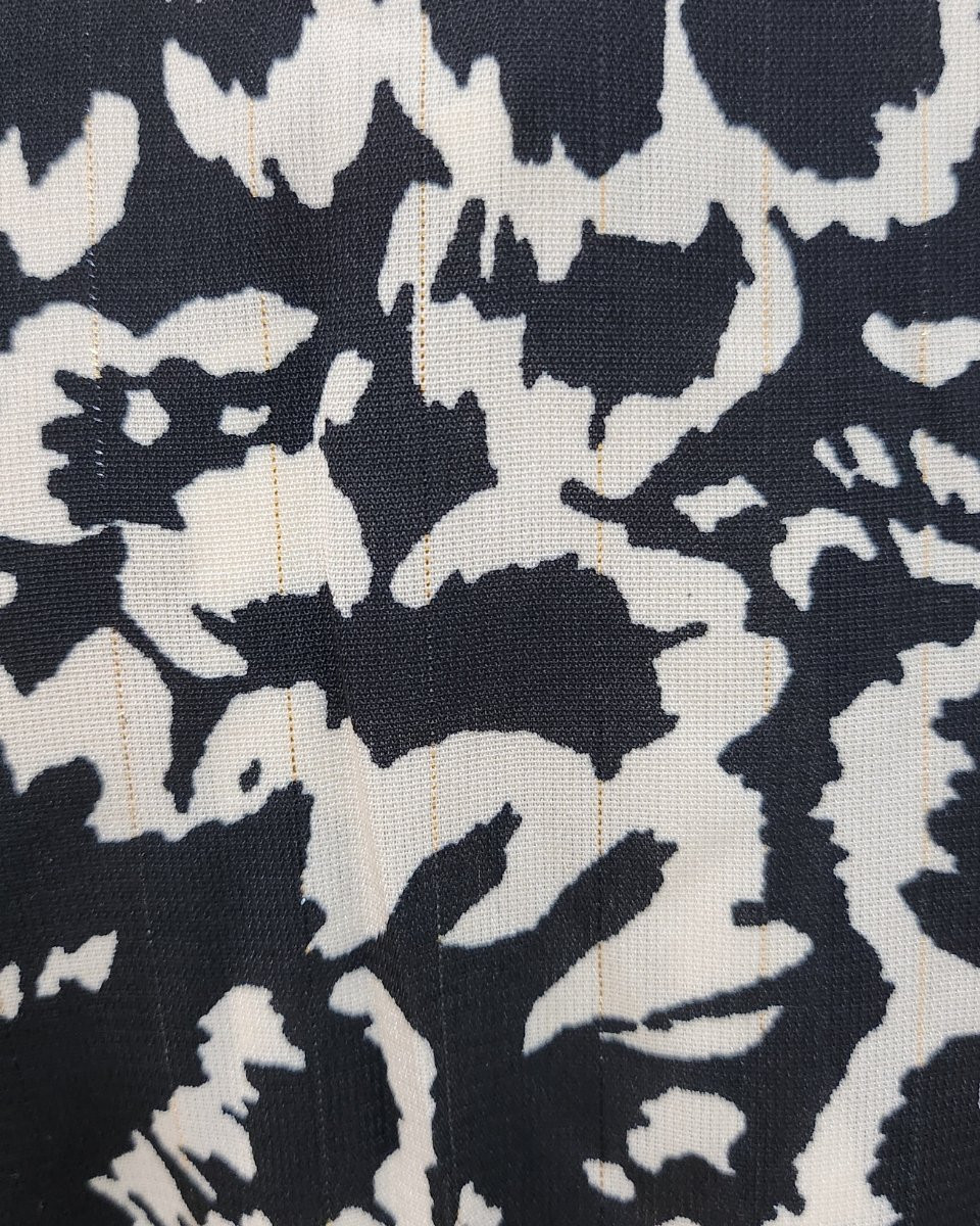 Robe longue femme noire fleurs écrues Tehanie