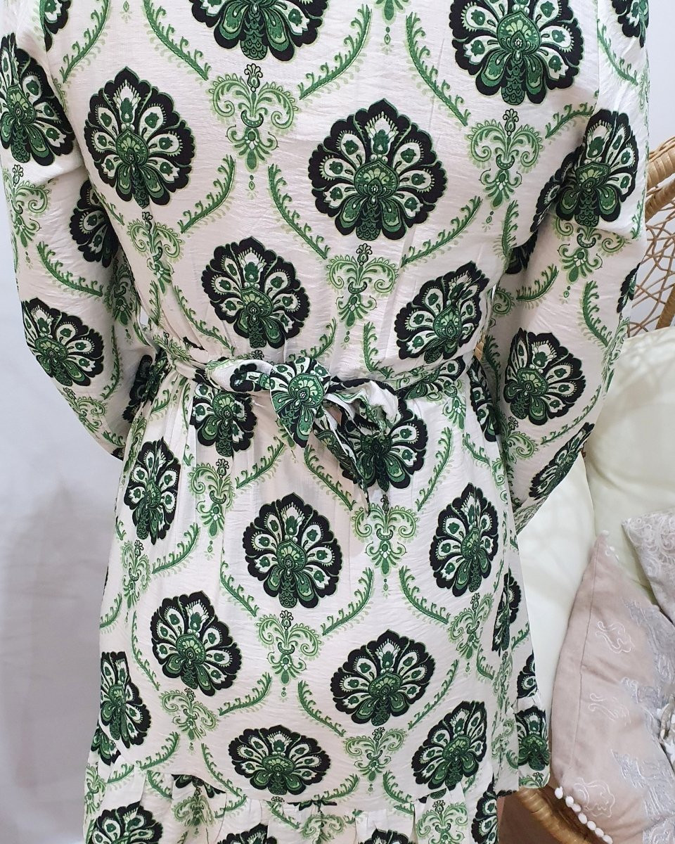 Robe portefeuille femme motifs verts Clarence