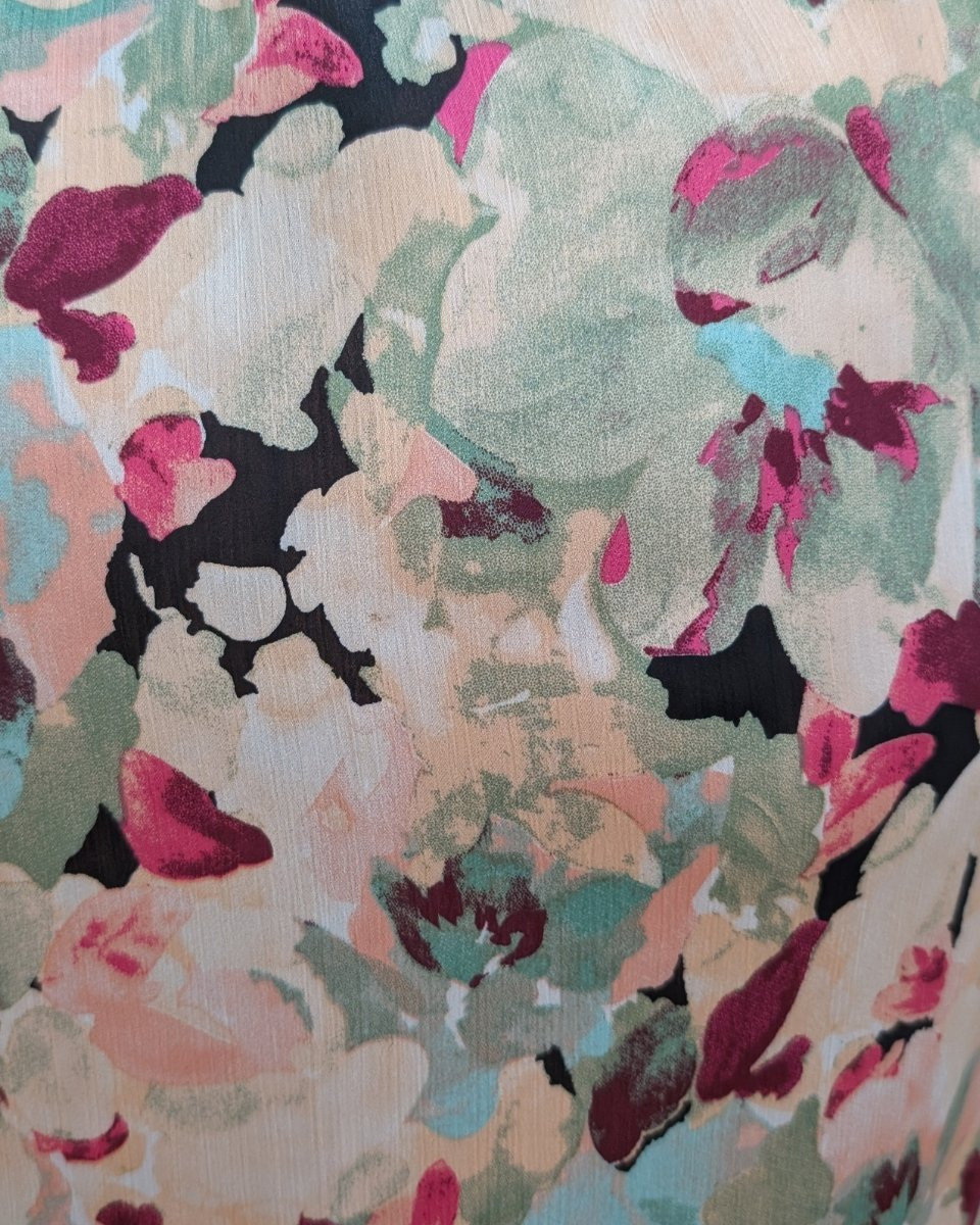 Robe femme rose et verte fleurie Esméline