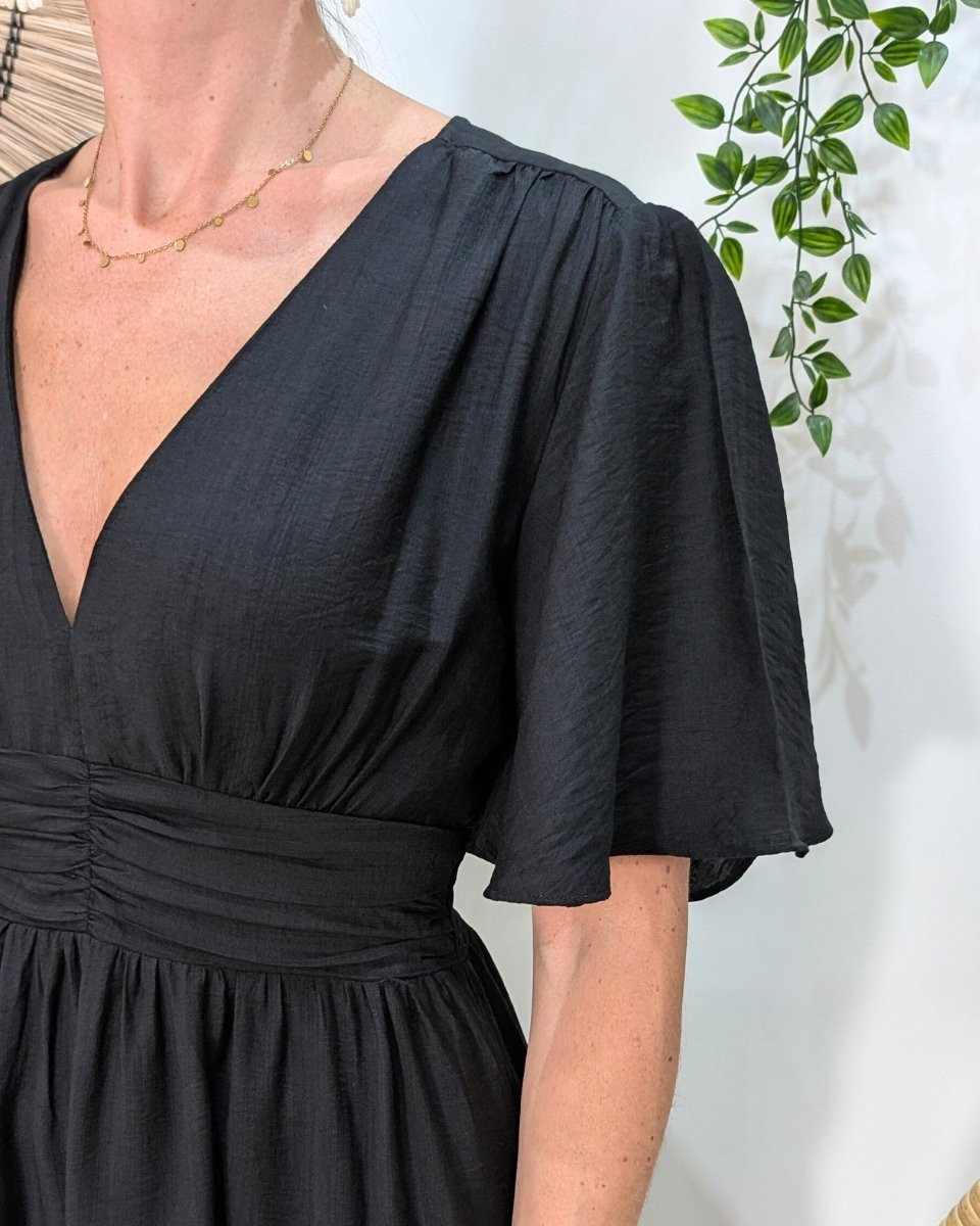 Robe longue femme noir Raphaëlle