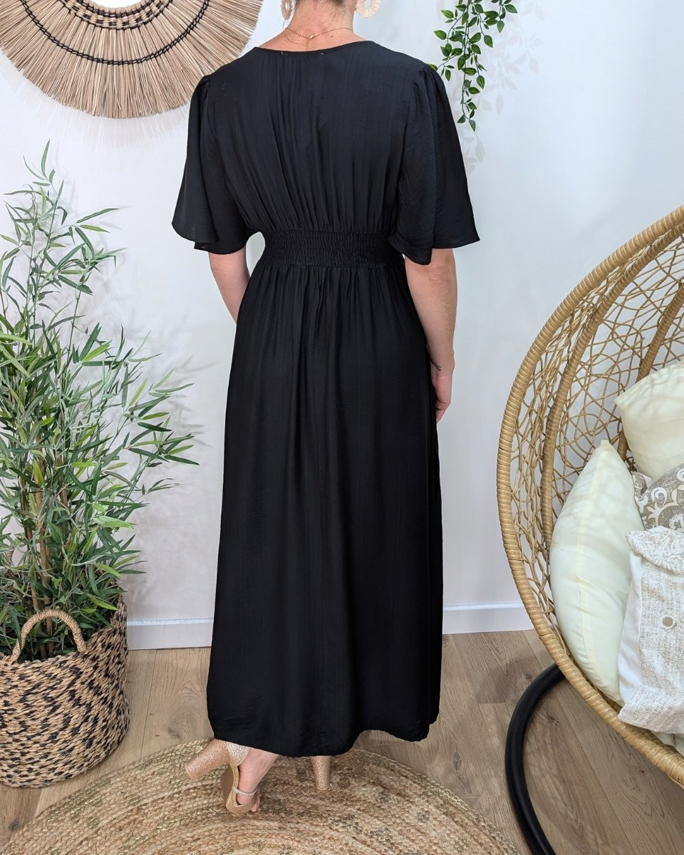 Robe longue femme noir Raphaëlle