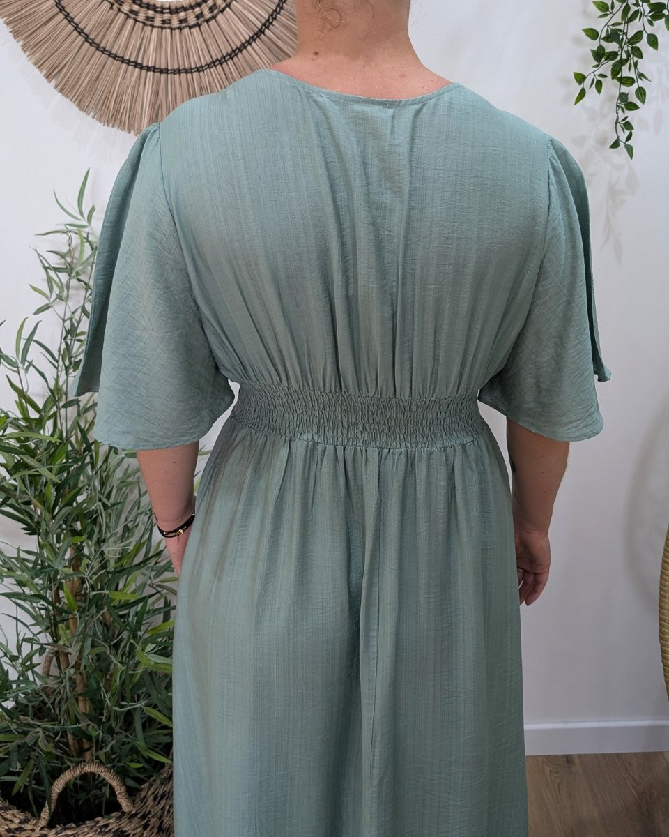 Robe longue femme vert agate Raphaëlle