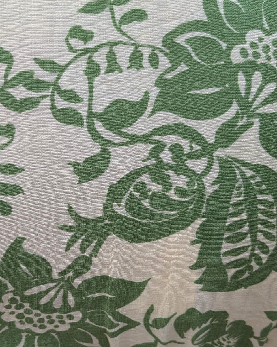 Robe femme beige et vert manches volantes