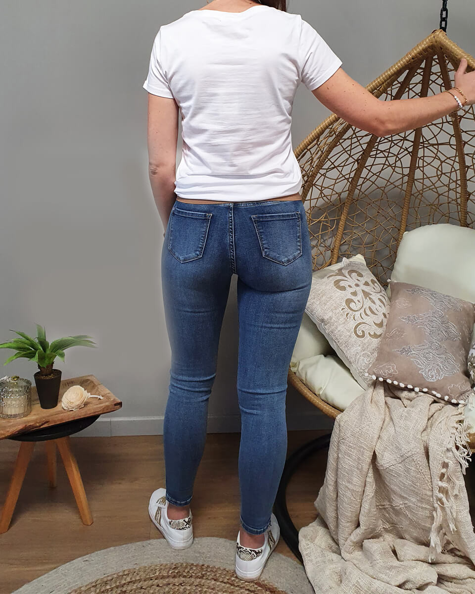 T-Shirt blanc Oohlala marine