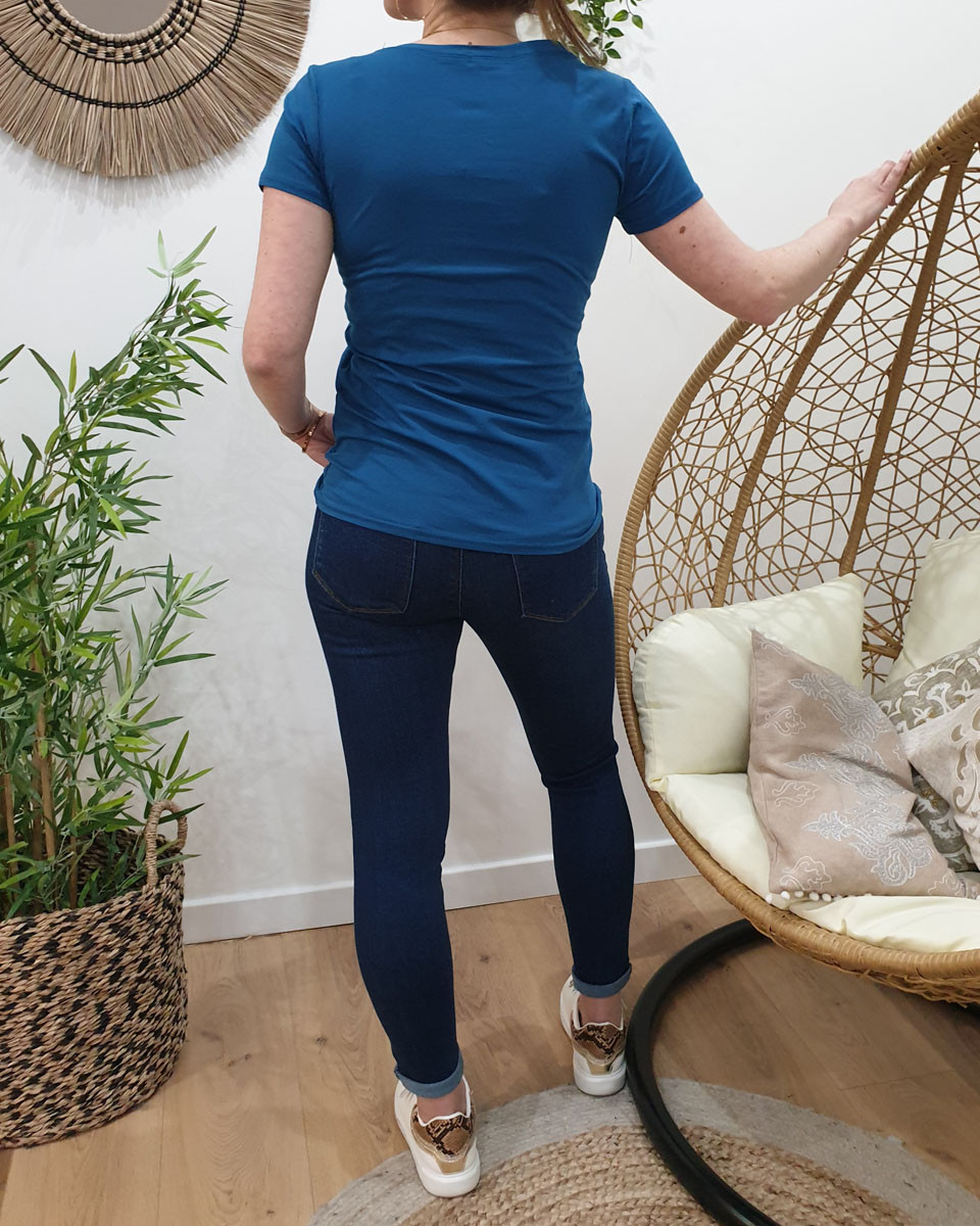 T-Shirt bleu canard Oohlala doré