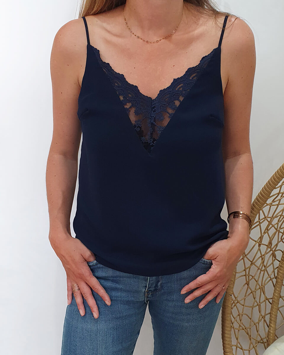Top femme Sofia bleu marine
