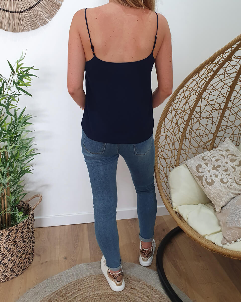 Top femme Sofia bleu marine