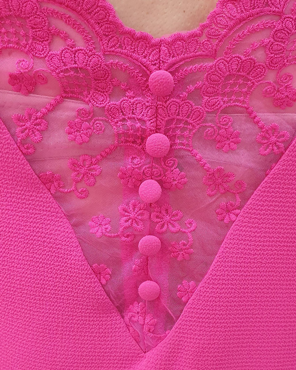 Top femme réversible Ninon rose fuchsia