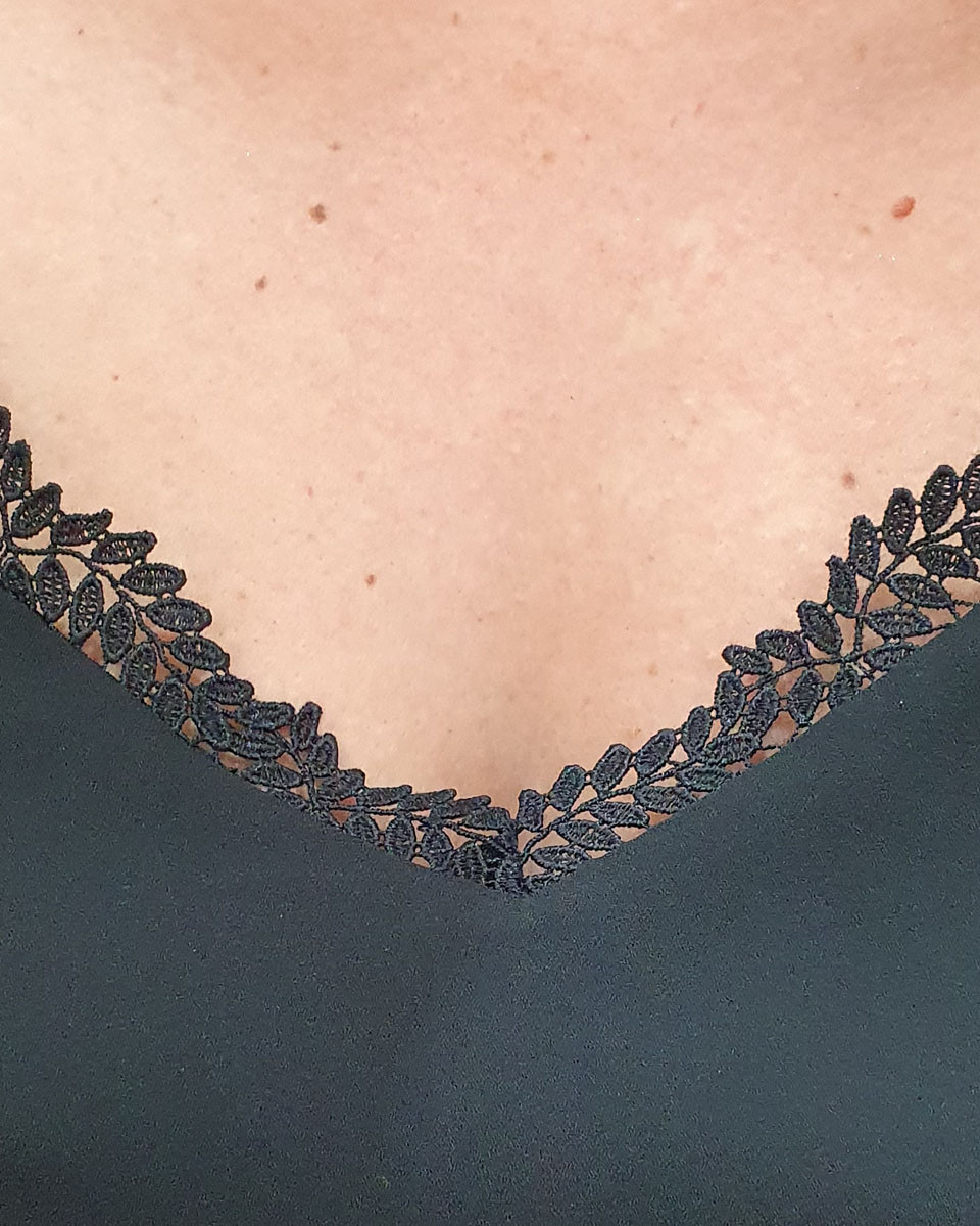 Top femme à bretelles noir Laura