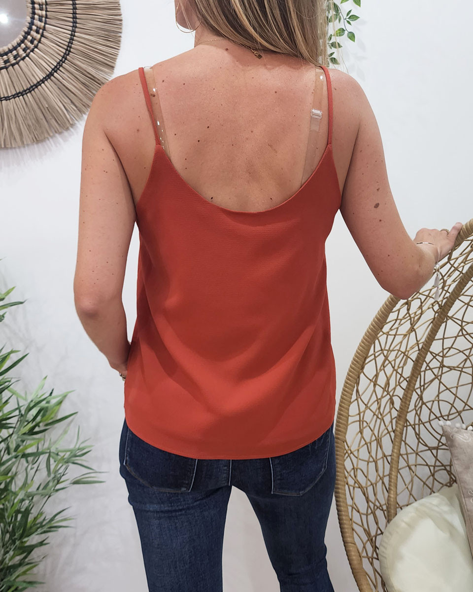 Top femme Emmanuelle rouille