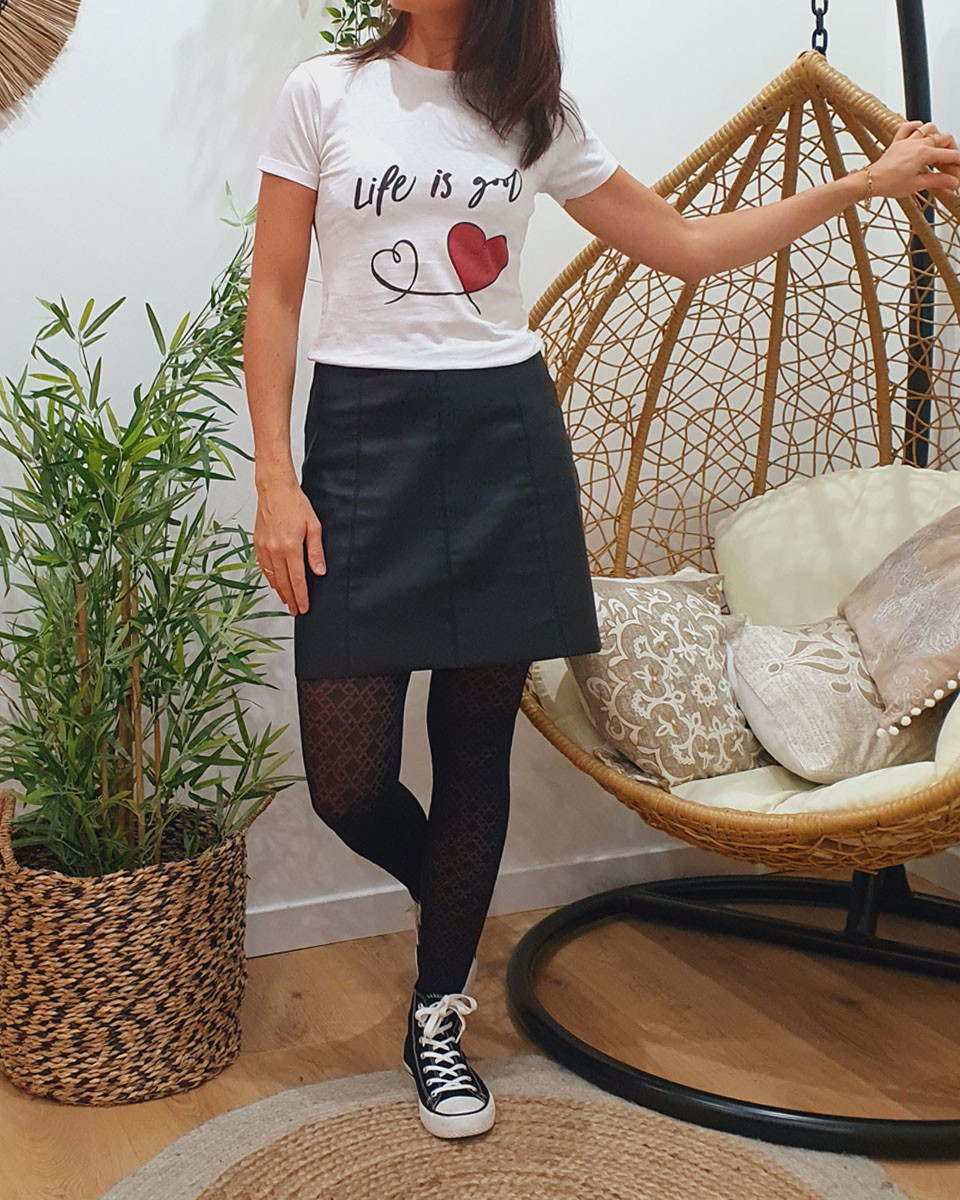 T-shirt femme blanc Life is good