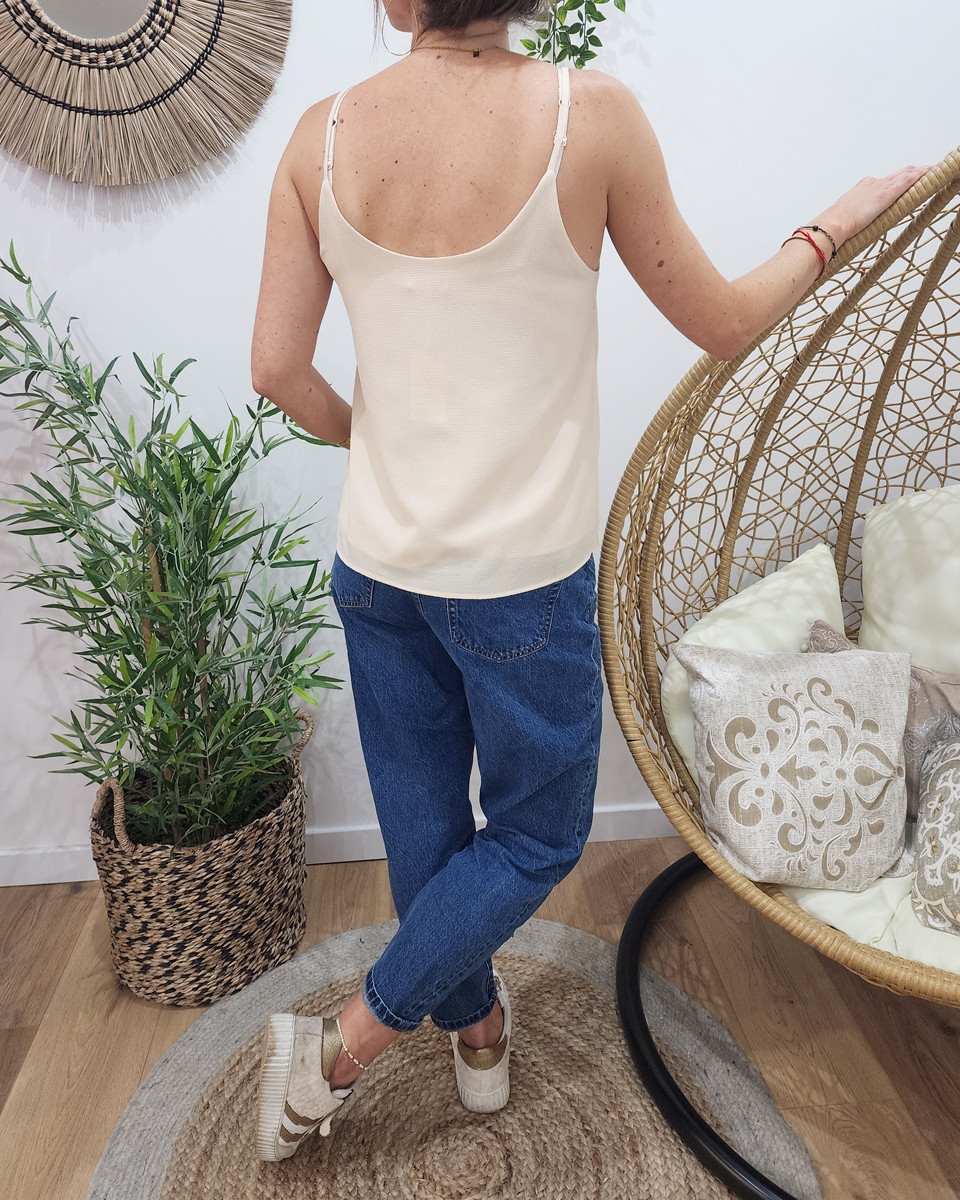 Top femme beige Emmanuelle