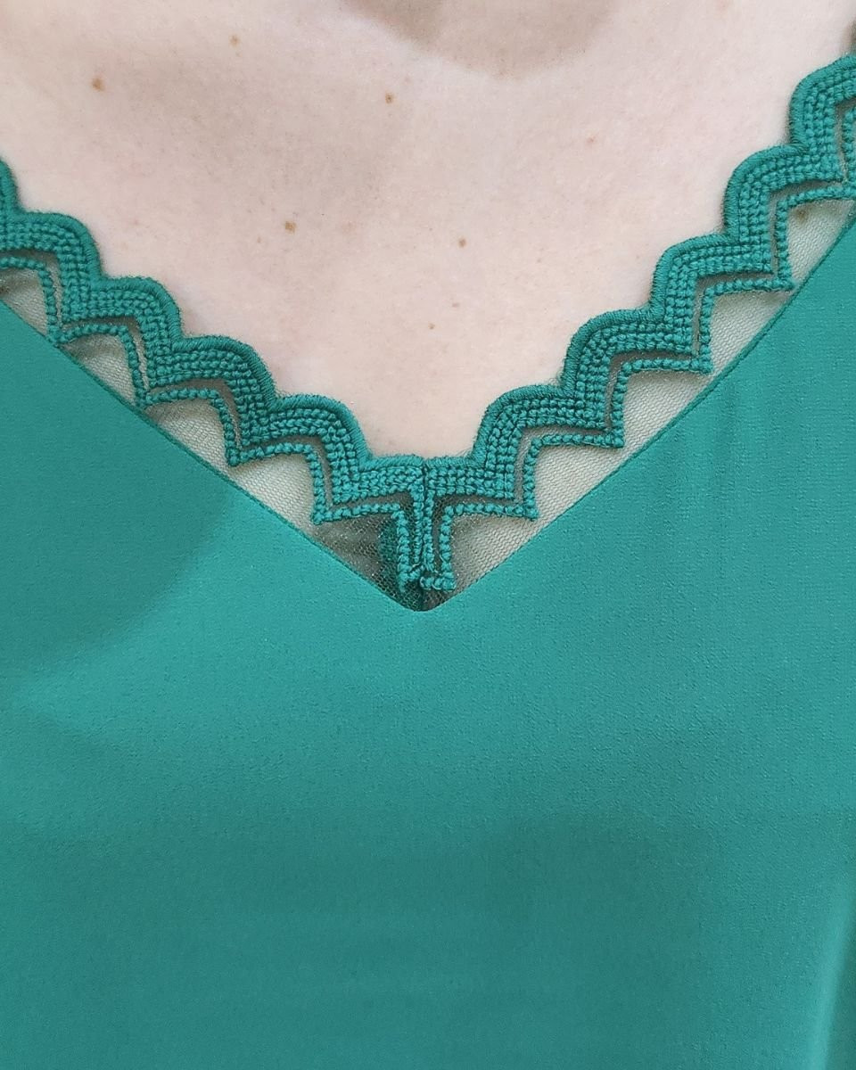 Top femme à bretelles grande taille vert Nicolette