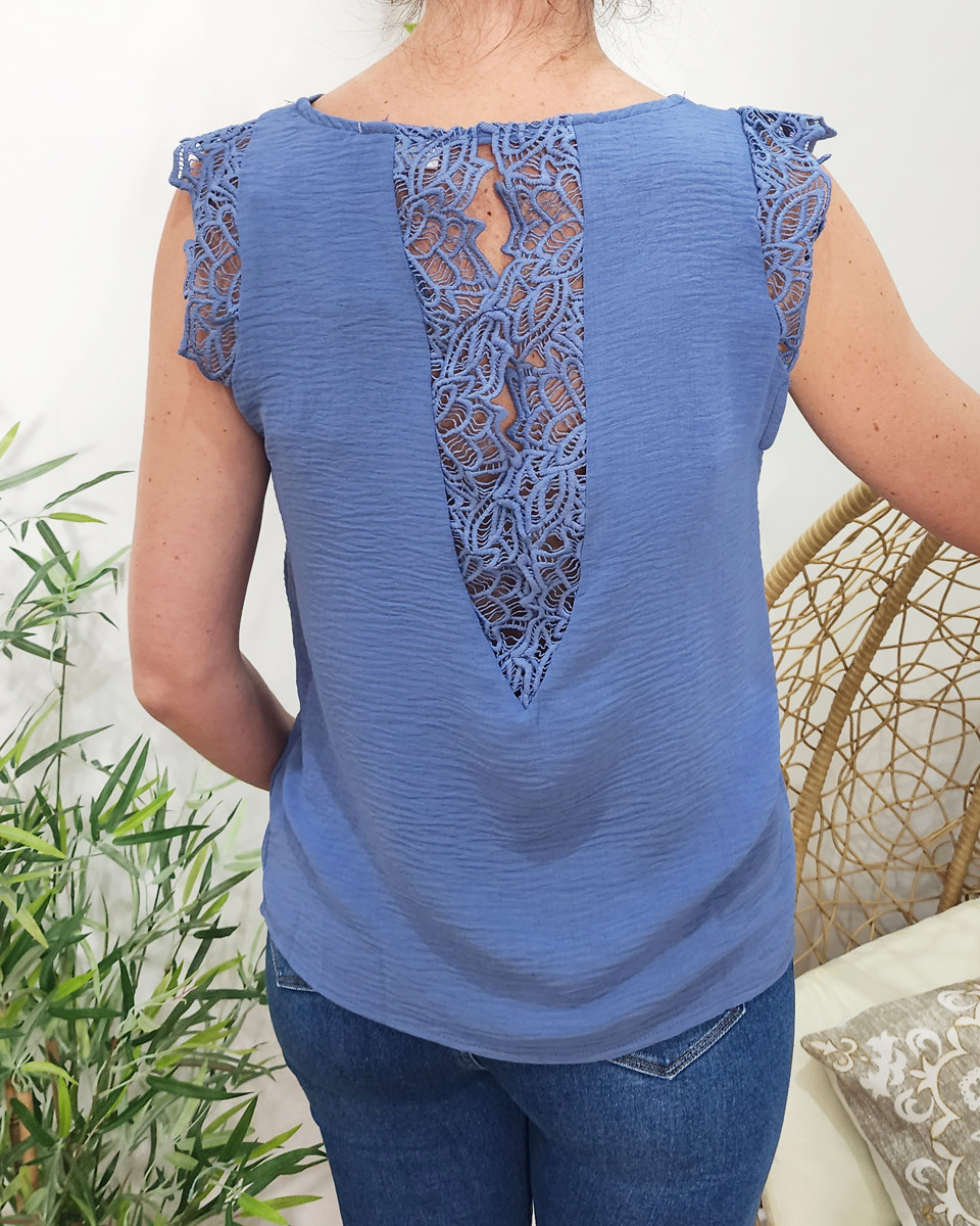 Top femme bleu Bertille