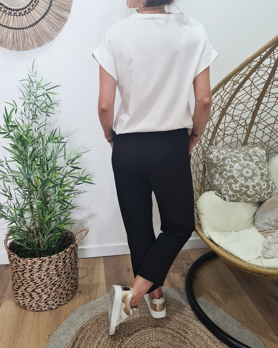 T-Shirt femme blanc Babes support babes vert rose