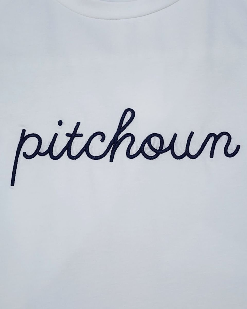 T-Shirt enfant blanc pitchoun marine