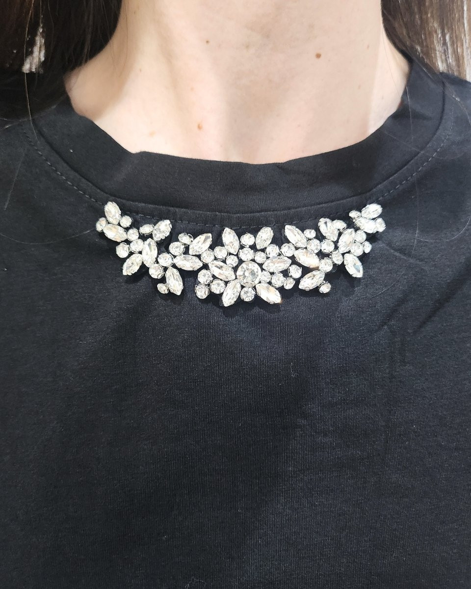 T-Shirt femme noir sans manches avec épaulettes