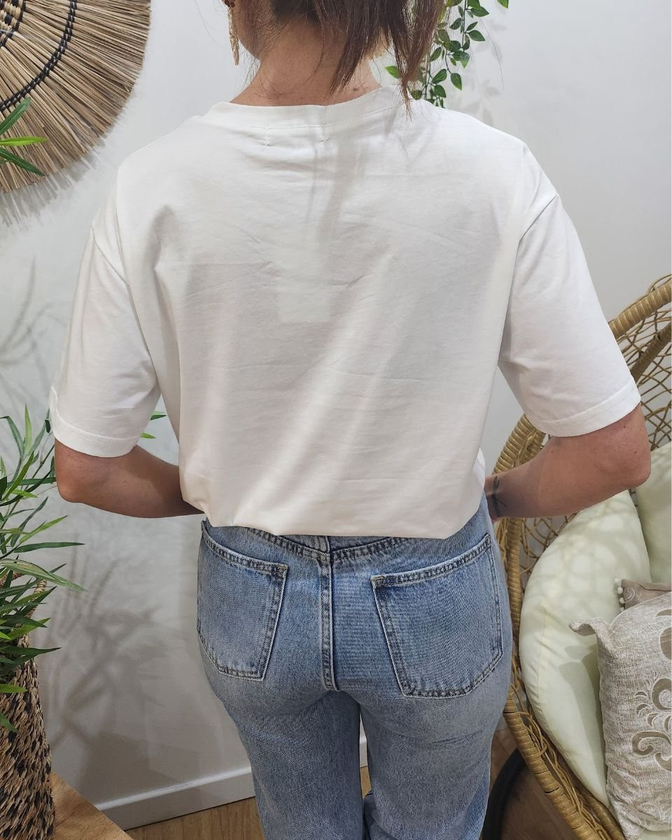 T-shirt blanc femme Cherry