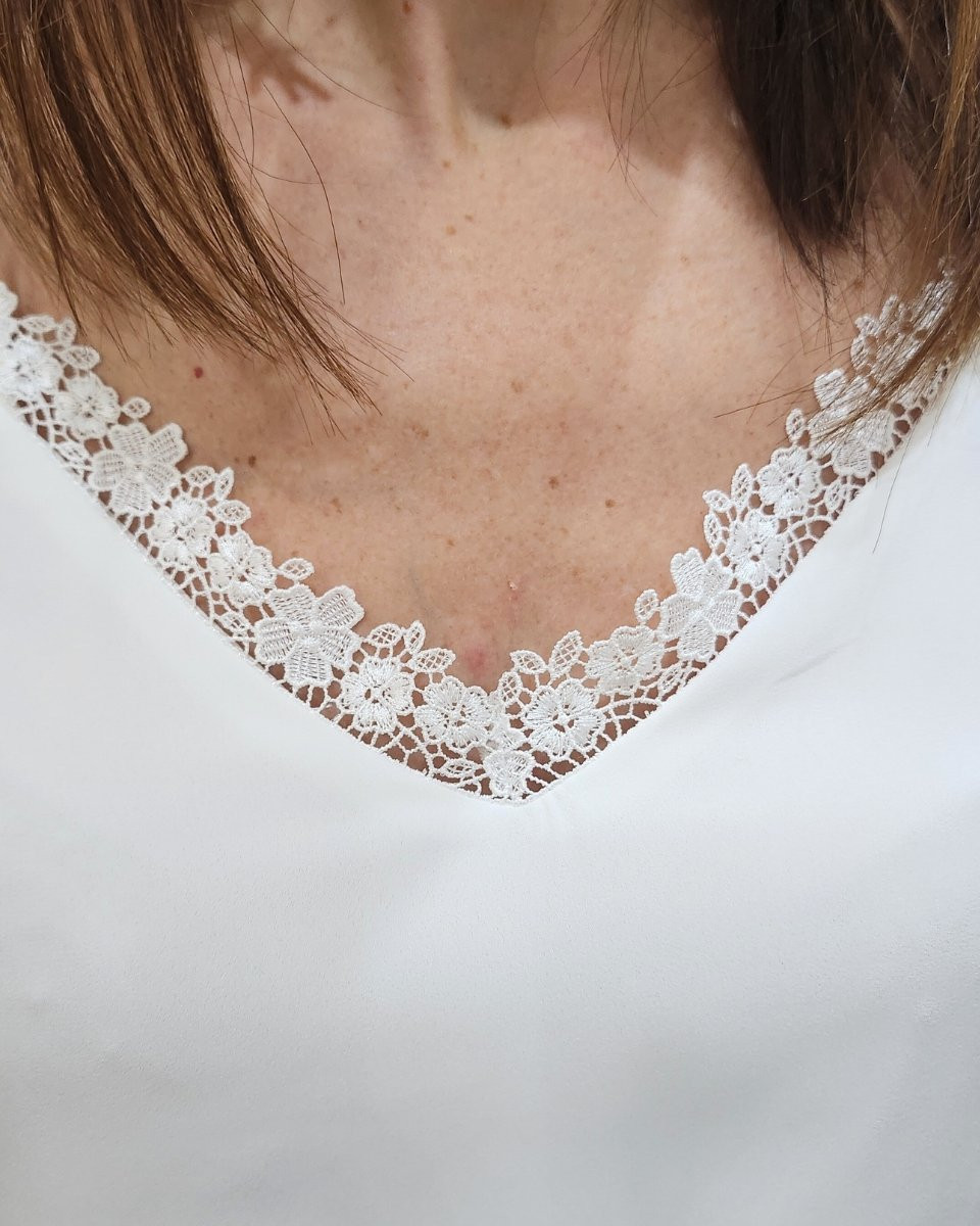 Top femme à bretelles blanc Juliana