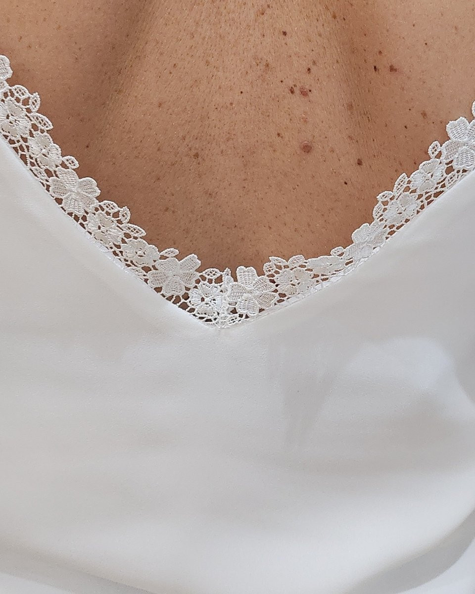 Top femme à bretelles blanc Juliana