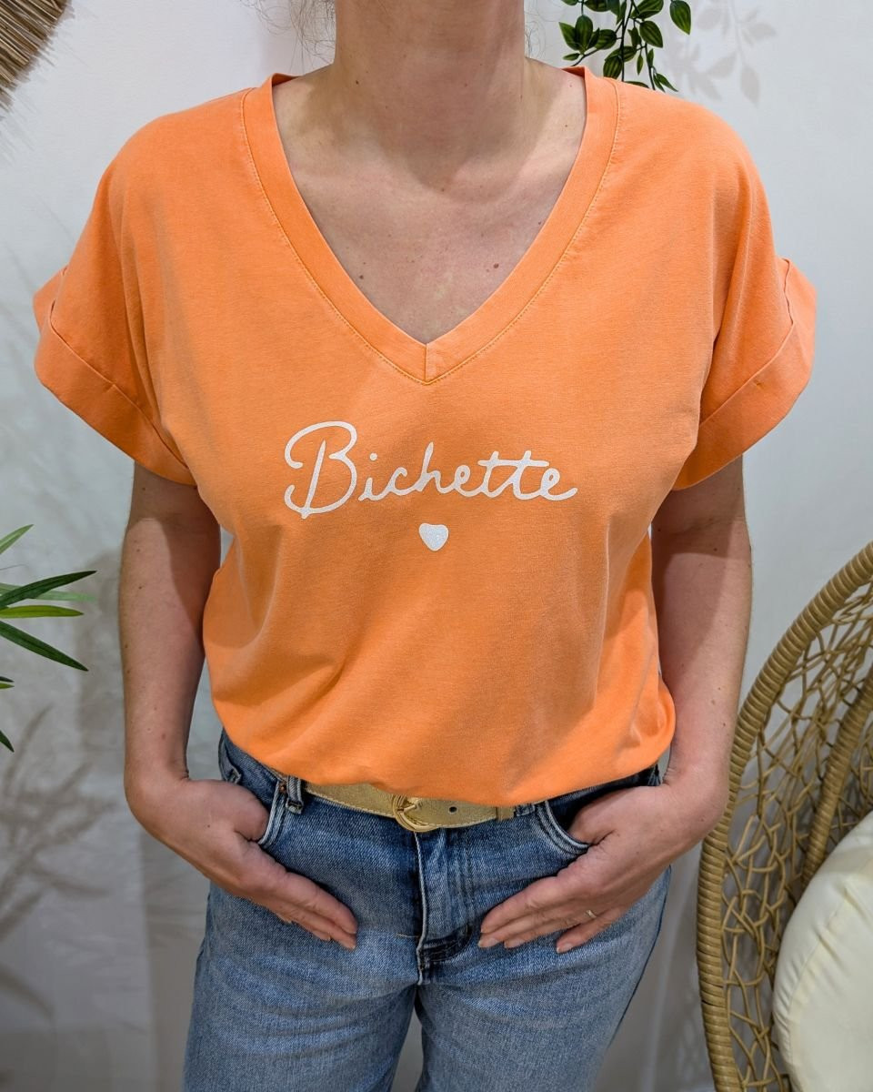 T-shirt femme Bichette paillettes