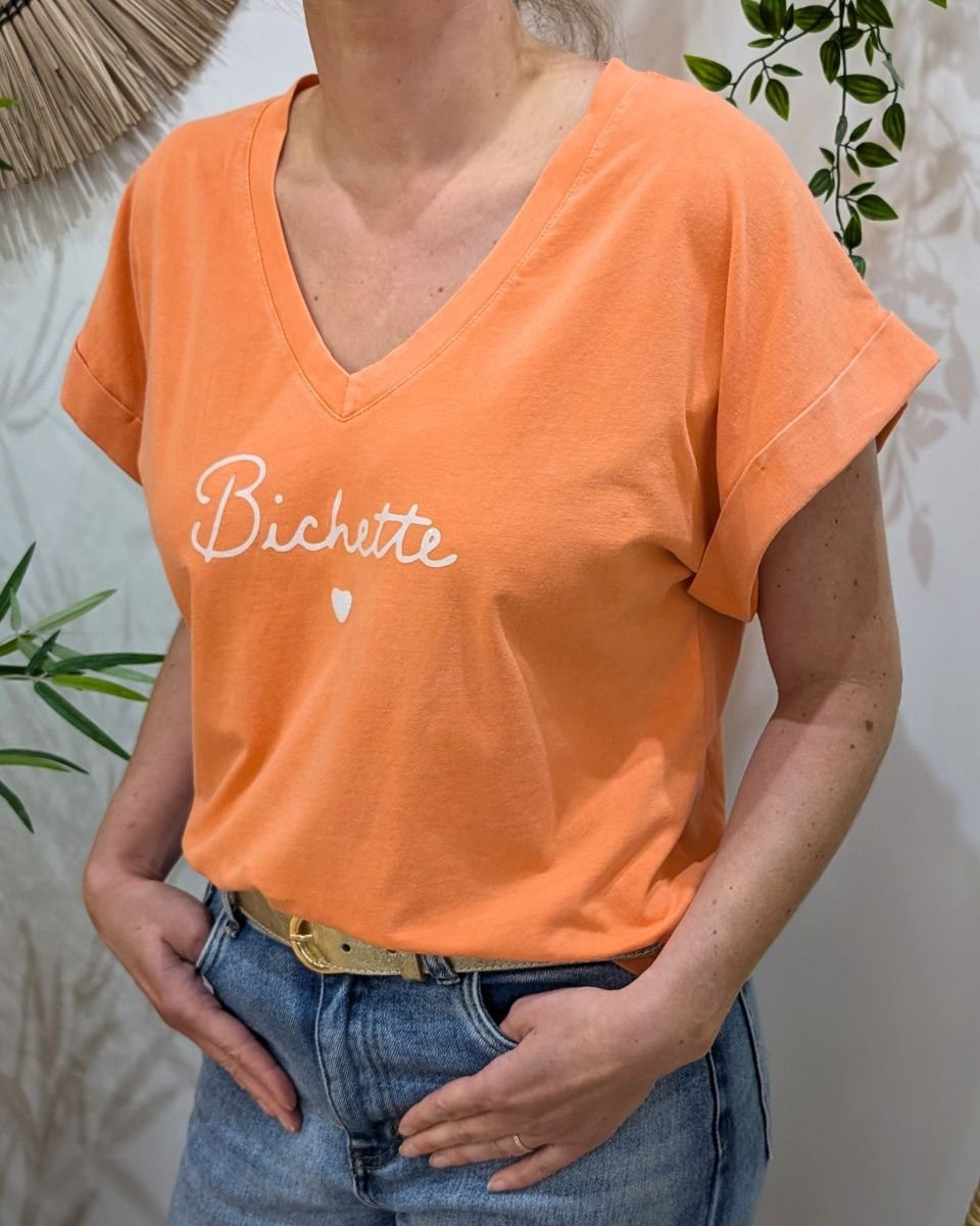 T-shirt femme Bichette paillettes