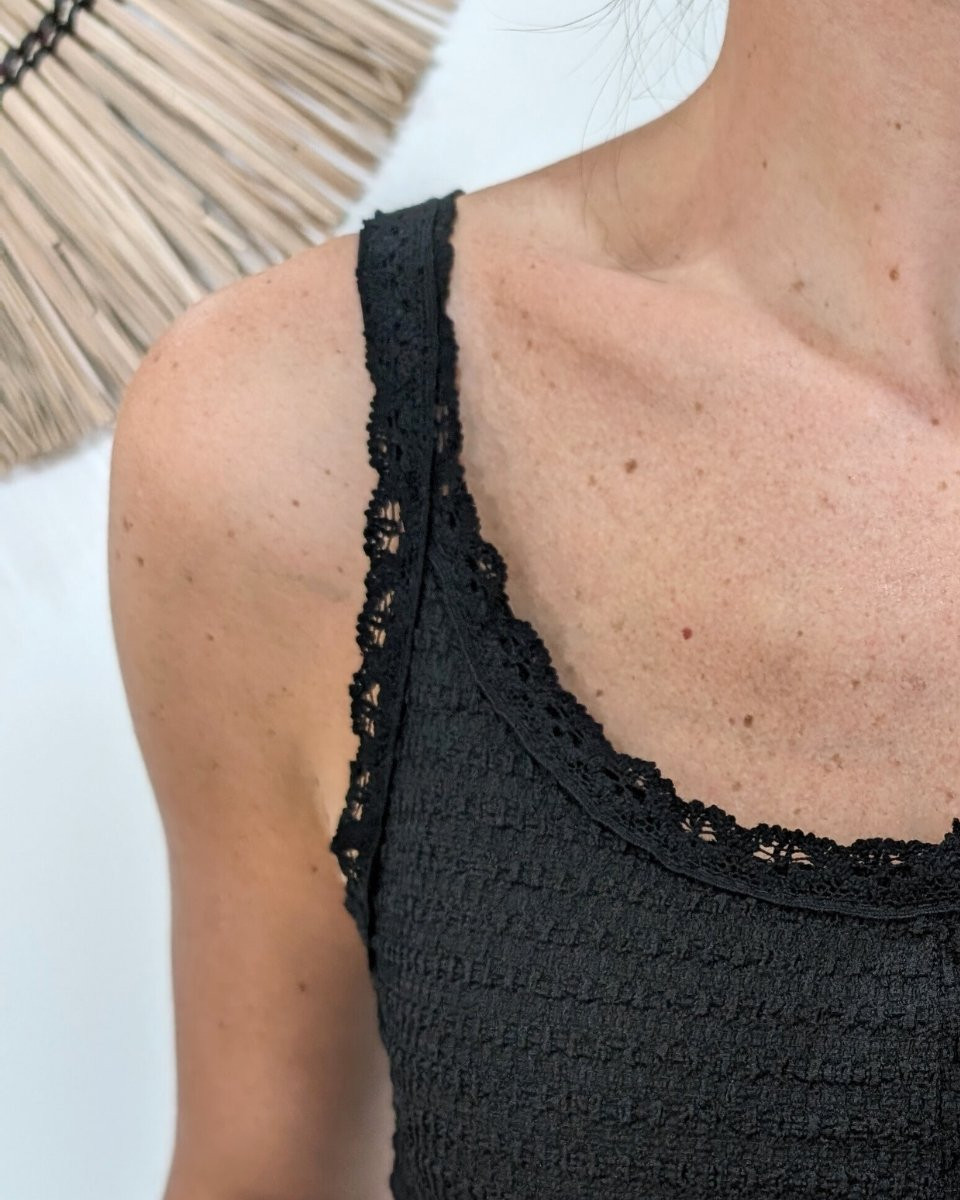 Top femme à bretelles noir Kaïna