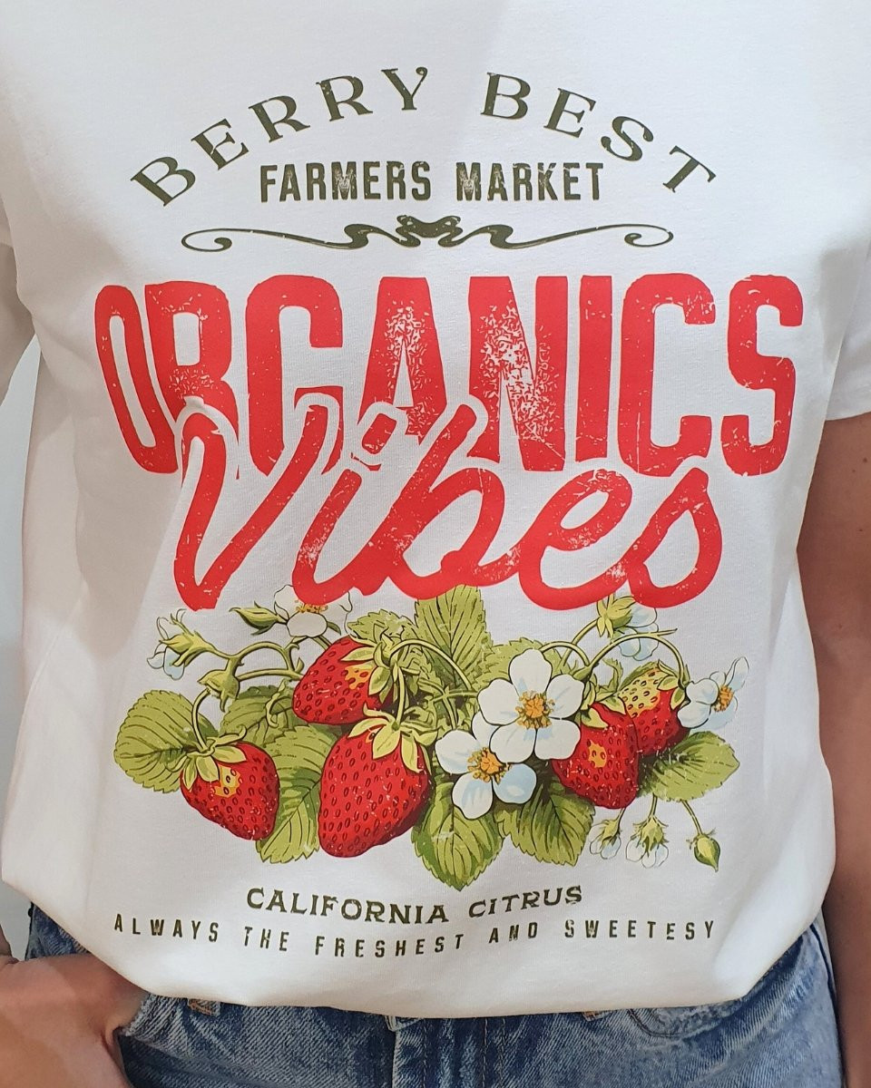 T-shirt femme blanc Organics vibes