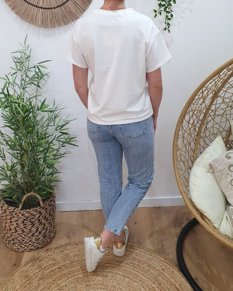 T-shirt femme blanc Organics vibes