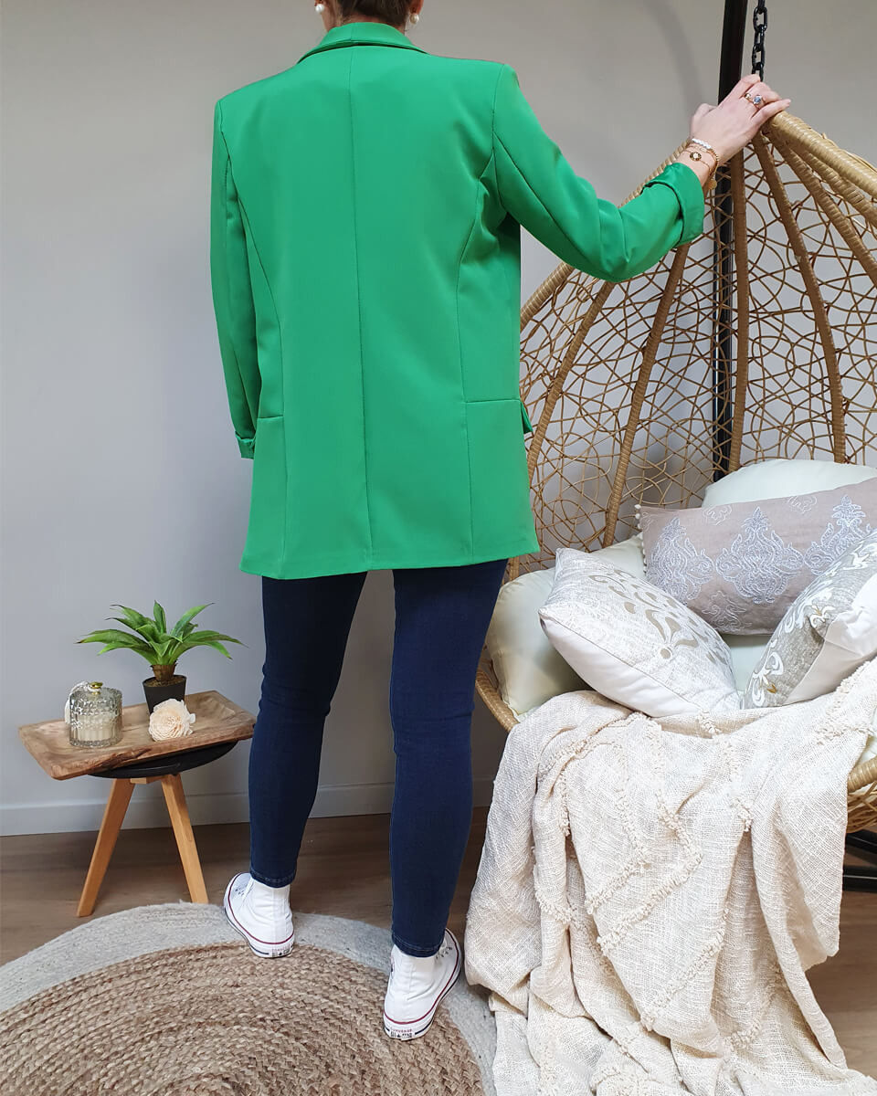 Veste blazer unie verte
