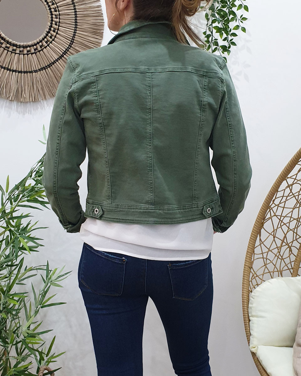 Veste en jeans kaki