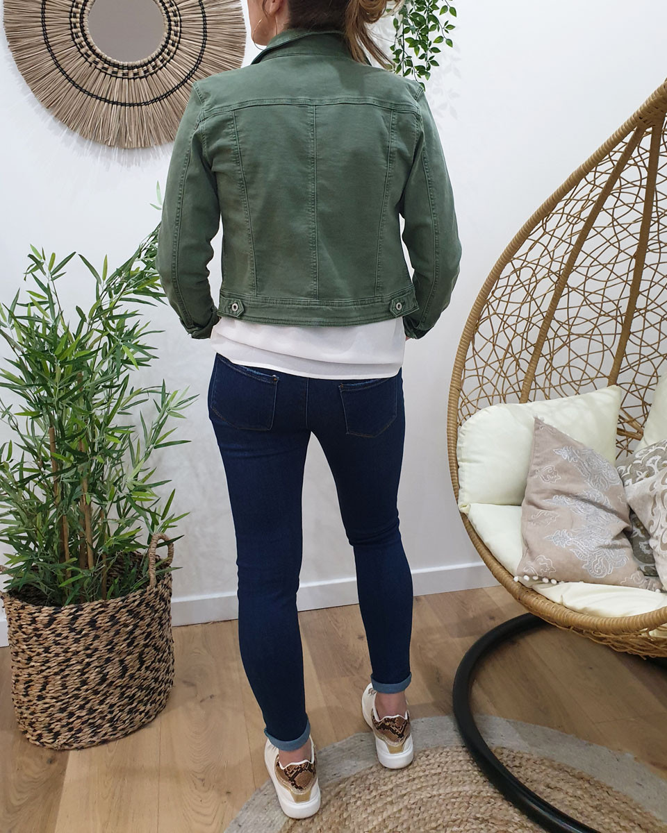 Veste en jeans kaki