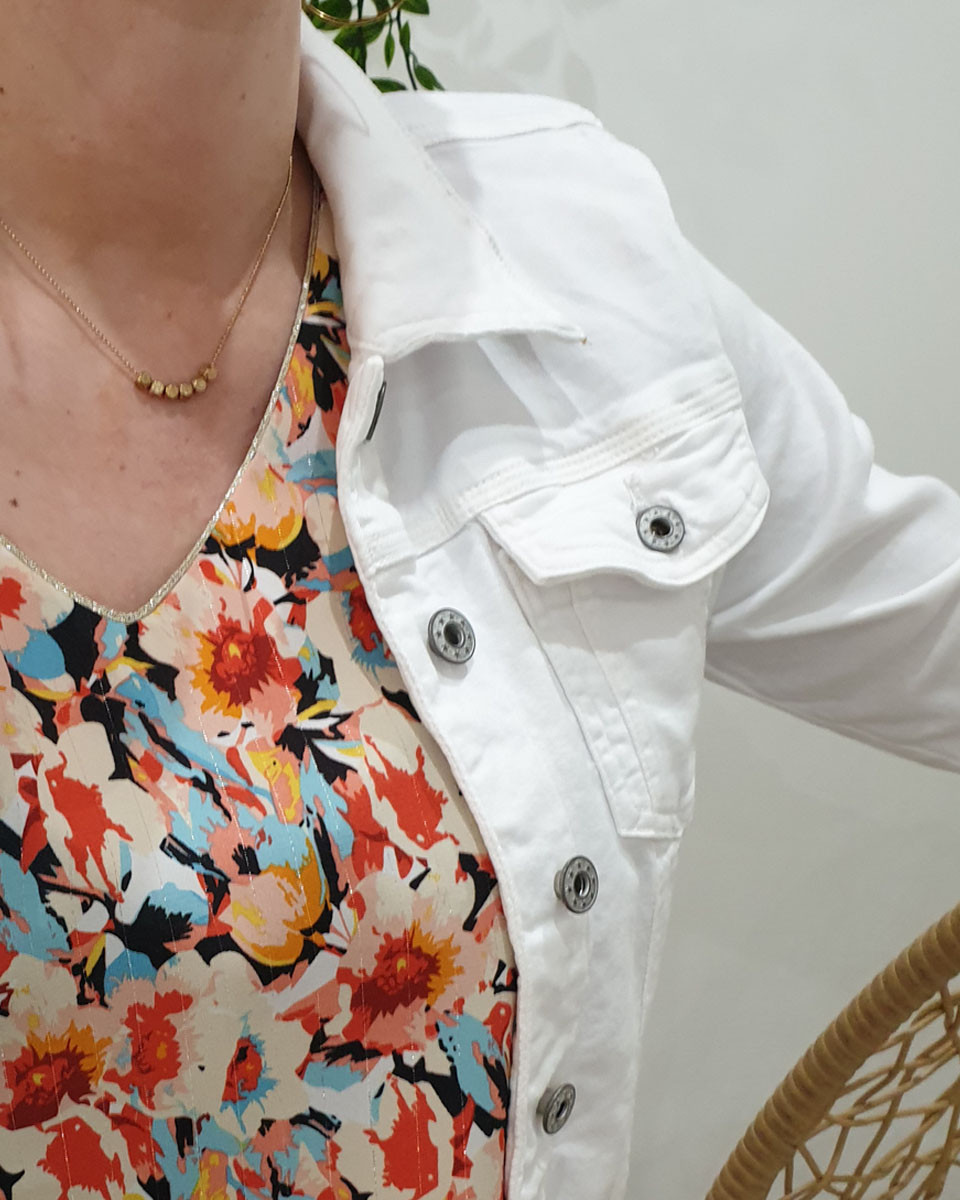 Veste en jeans blanche
