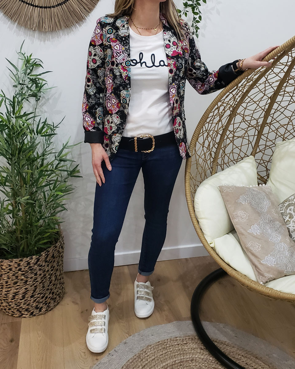 Veste blazer têtes de mort Francesca