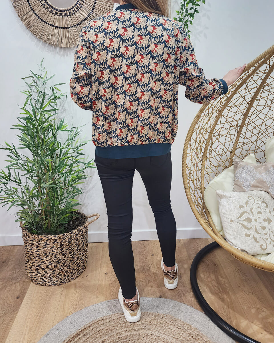 Bombers femme vert et beige Eugénie