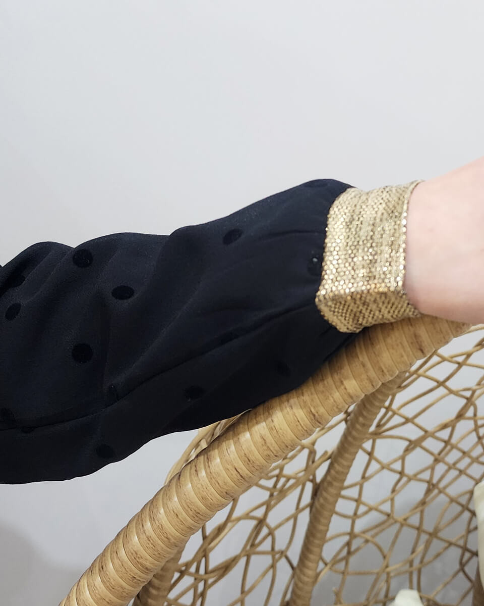 Bombers femme noir pois velours