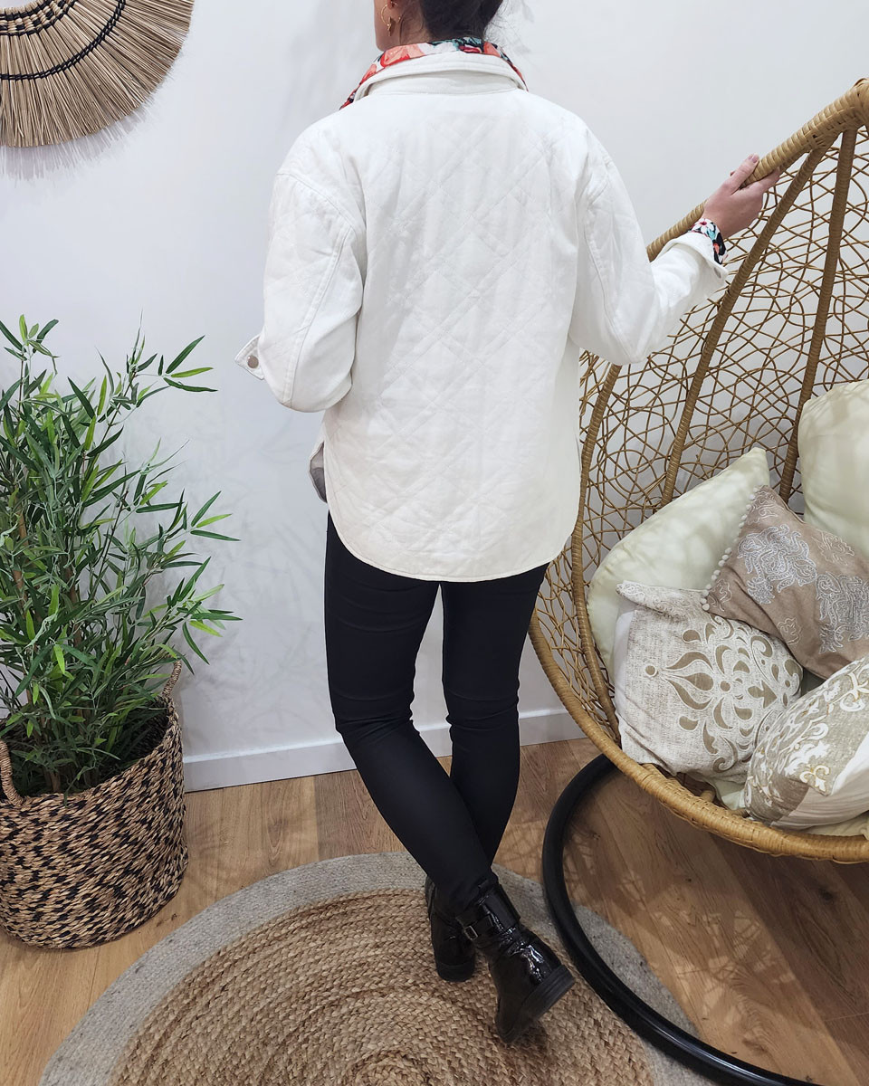 Veste femme matelassée blanche