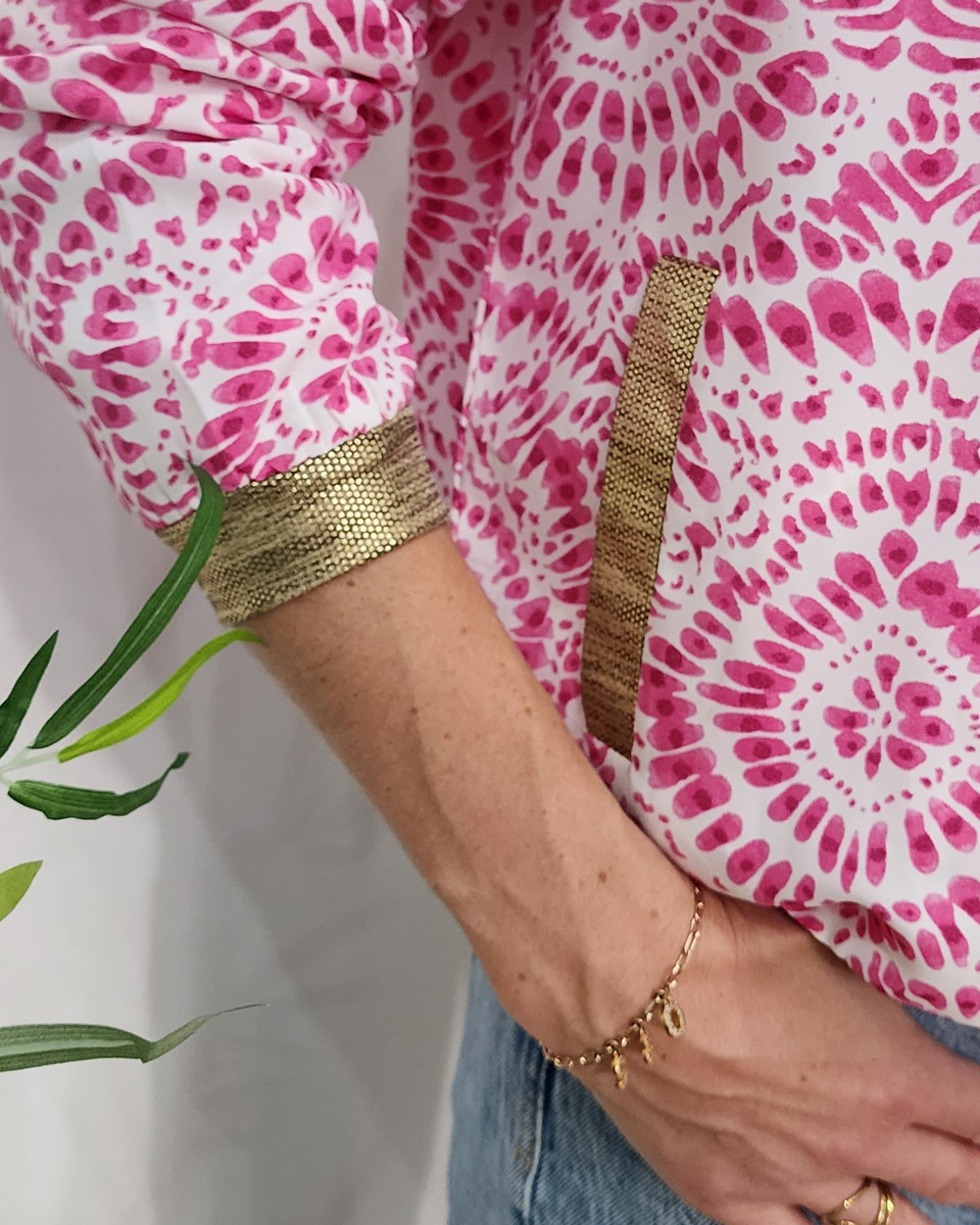 Bombers femme rose et écru Vanessa