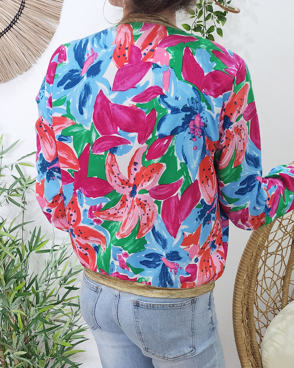 Bombers femme bleu rouge vert rose Patty