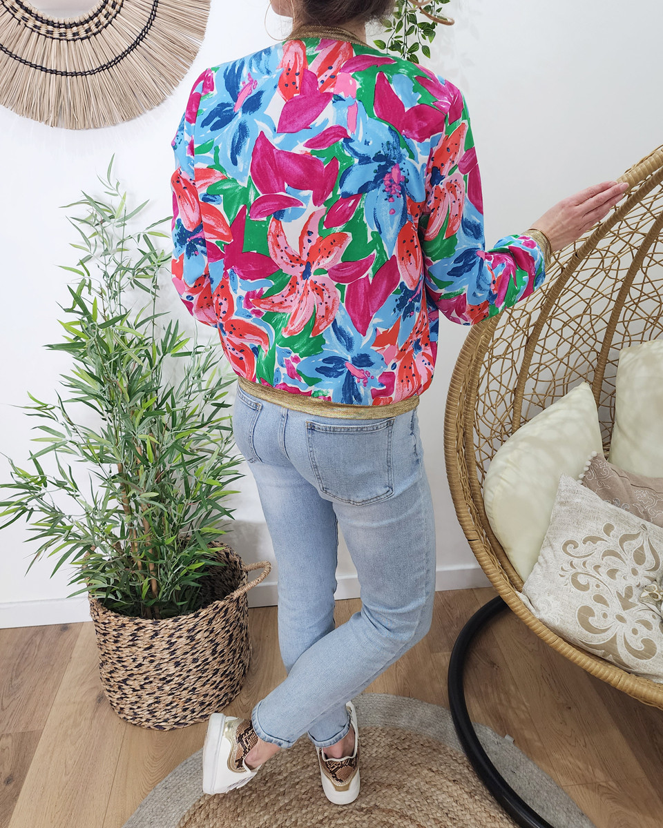 Bombers femme bleu rouge vert rose Patty