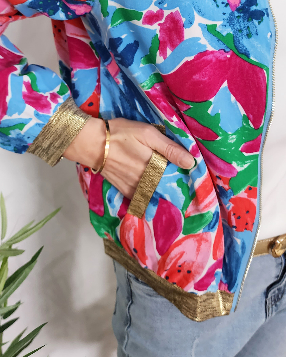 Bombers femme bleu rouge vert rose Patty