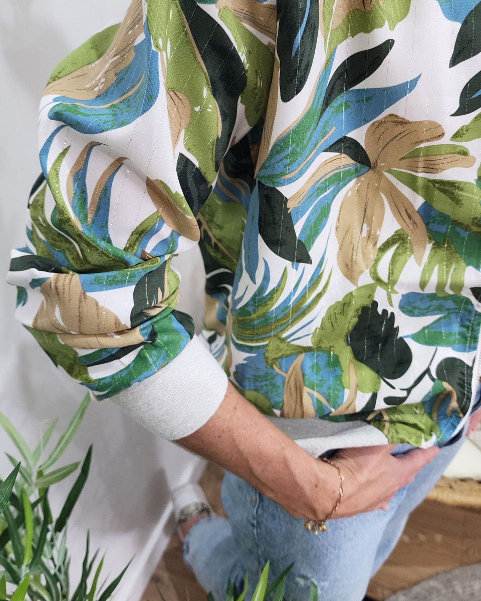 Bombers femme vert et bleu Lilya