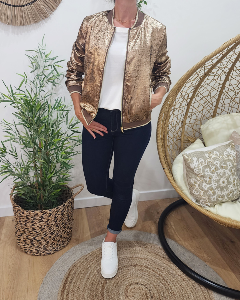 Bombers femme cuivré