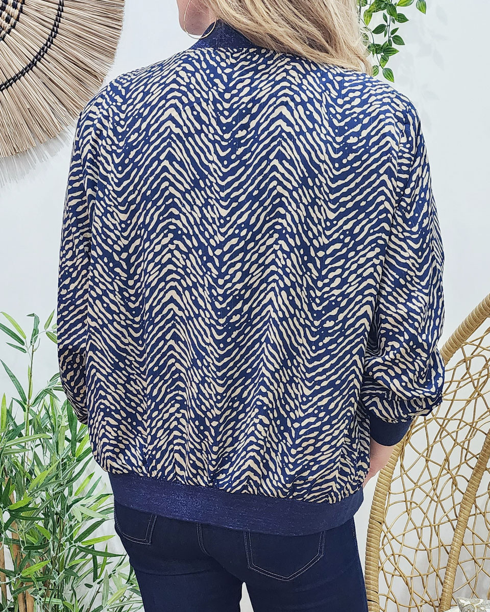 Bombers femme marine et taupe Caroline