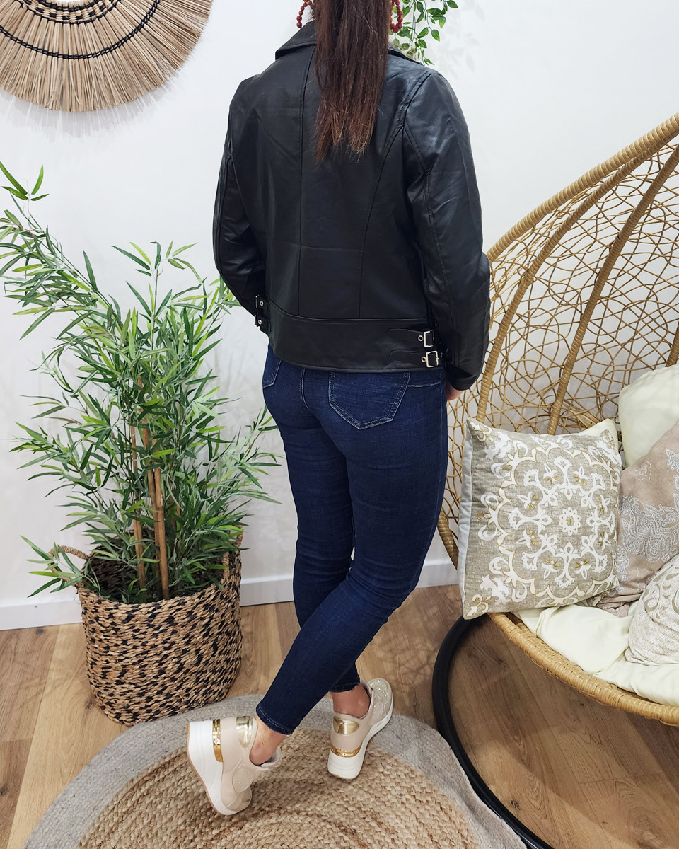 Perfecto femme noir fin