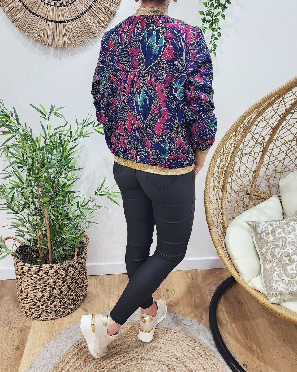 Bombers femme fuchsia vert doré Palmira