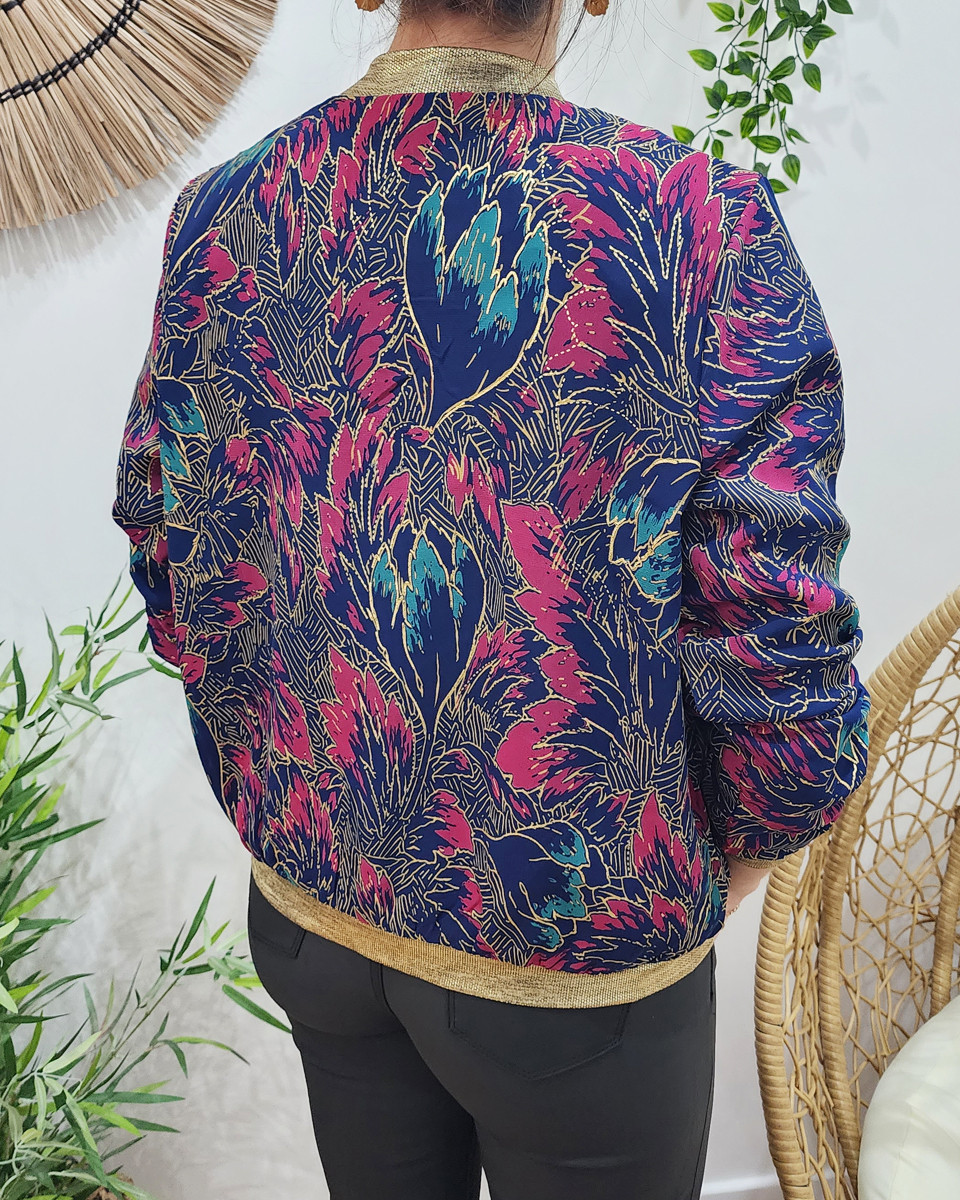 Bombers femme fuchsia vert doré Palmira