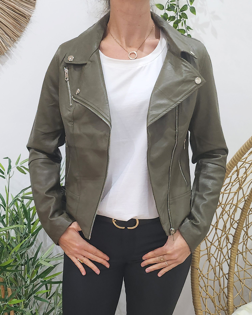 Perfecto femme kaki fin